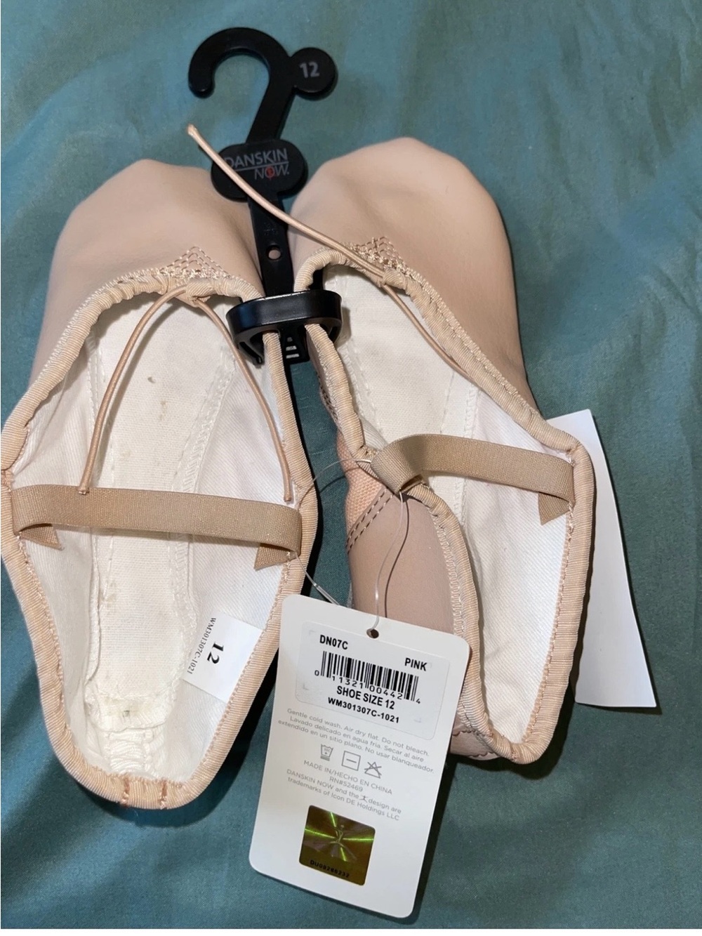 NWT Girls Danskin Now Pink Full Sole Dance Shoe Size 12
